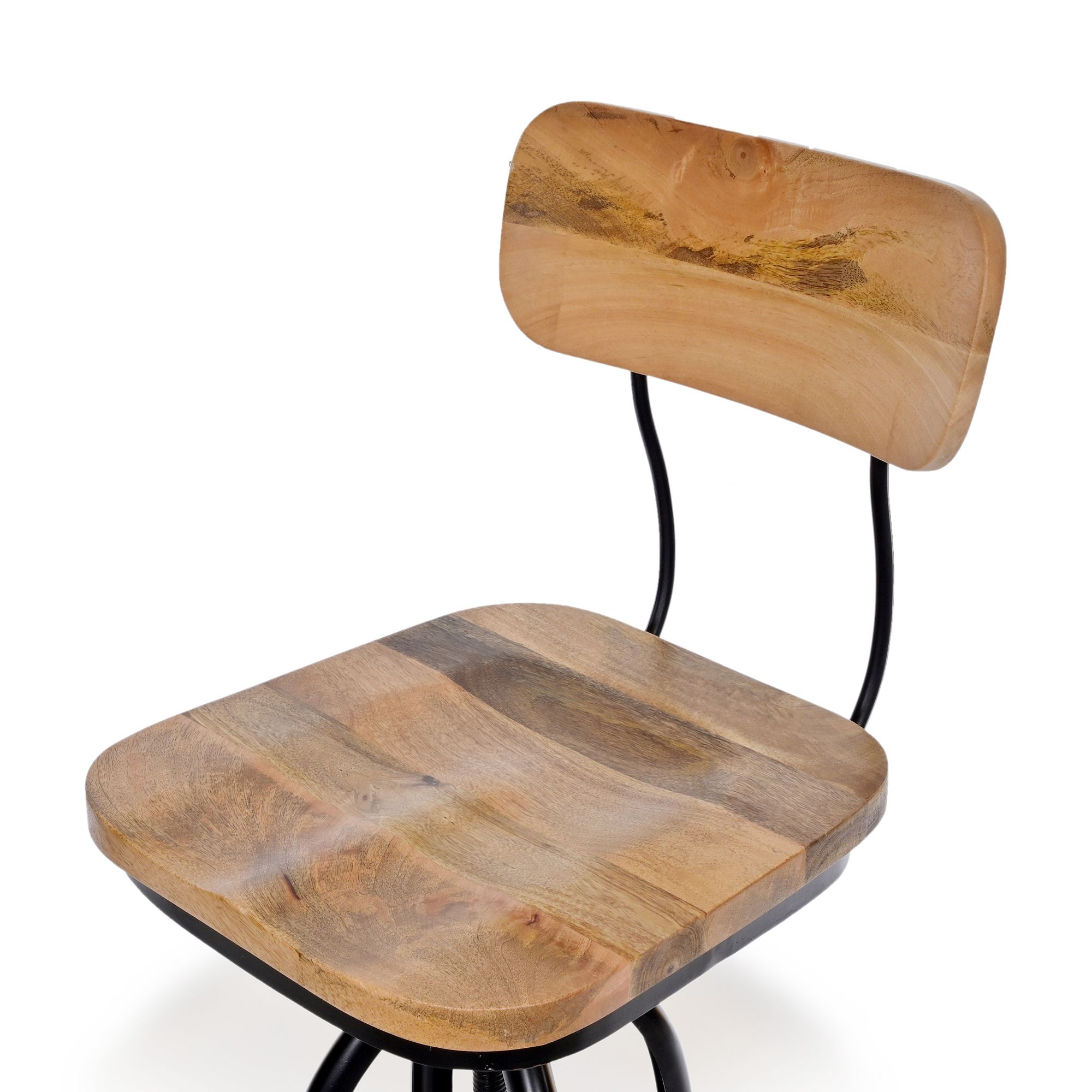 Image 7 Mason Black Base Natural Seat Adjustable Barstool more views