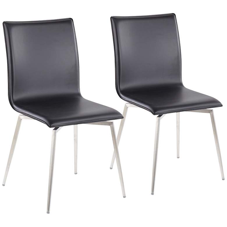 Image 1 Mason Black Faux Leather Swivel Dining Chairs Set of 2