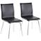 Mason Black Faux Leather Swivel Dining Chairs Set of 2
