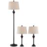 Mason Dark Bronze Traditional Floor and Table Lamps Set of 3