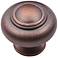 Mason Distressed Copper 1 1/4"W Double Ringed Cabinet Knob