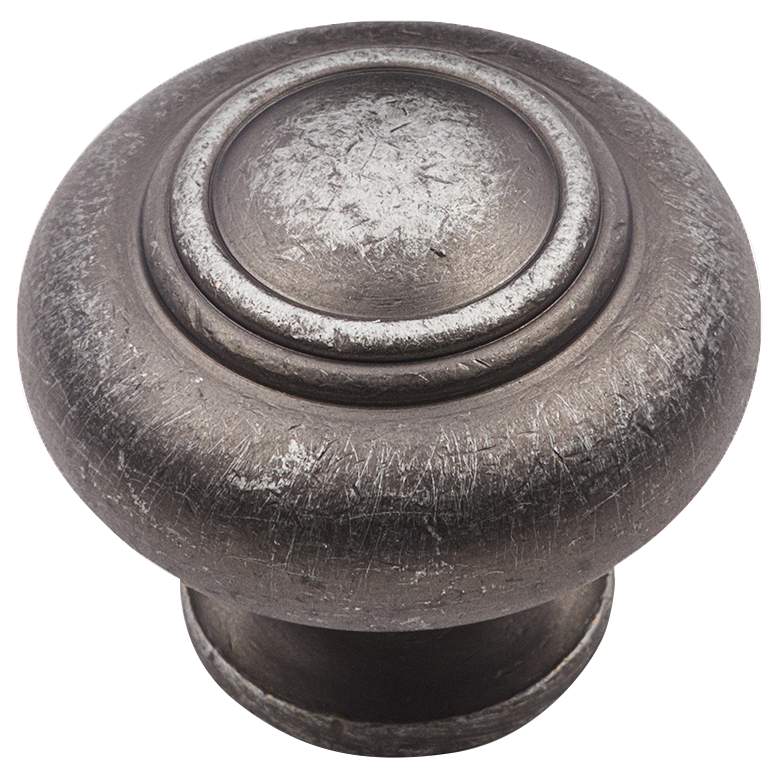 Image 1 Mason Distressed Nickel 1 1/4"W Double Ringed Cabinet Knob