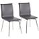 Mason Gray Faux Leather Swivel Dining Chairs Set of 2