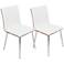 Mason Off-White Faux Leather Swivel Dining Chairs Set of 2