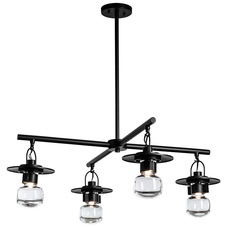 Image 1 Mason Outdoor 4-Light Pendant - Black Finish - Clear Glass