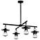 Mason Outdoor 4-Light Pendant - Black Finish - Clear Glass