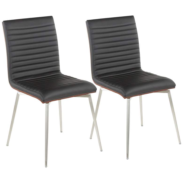 Image 1 Mason Tufted Black Modern Swivel Dining Chairs Set of 2