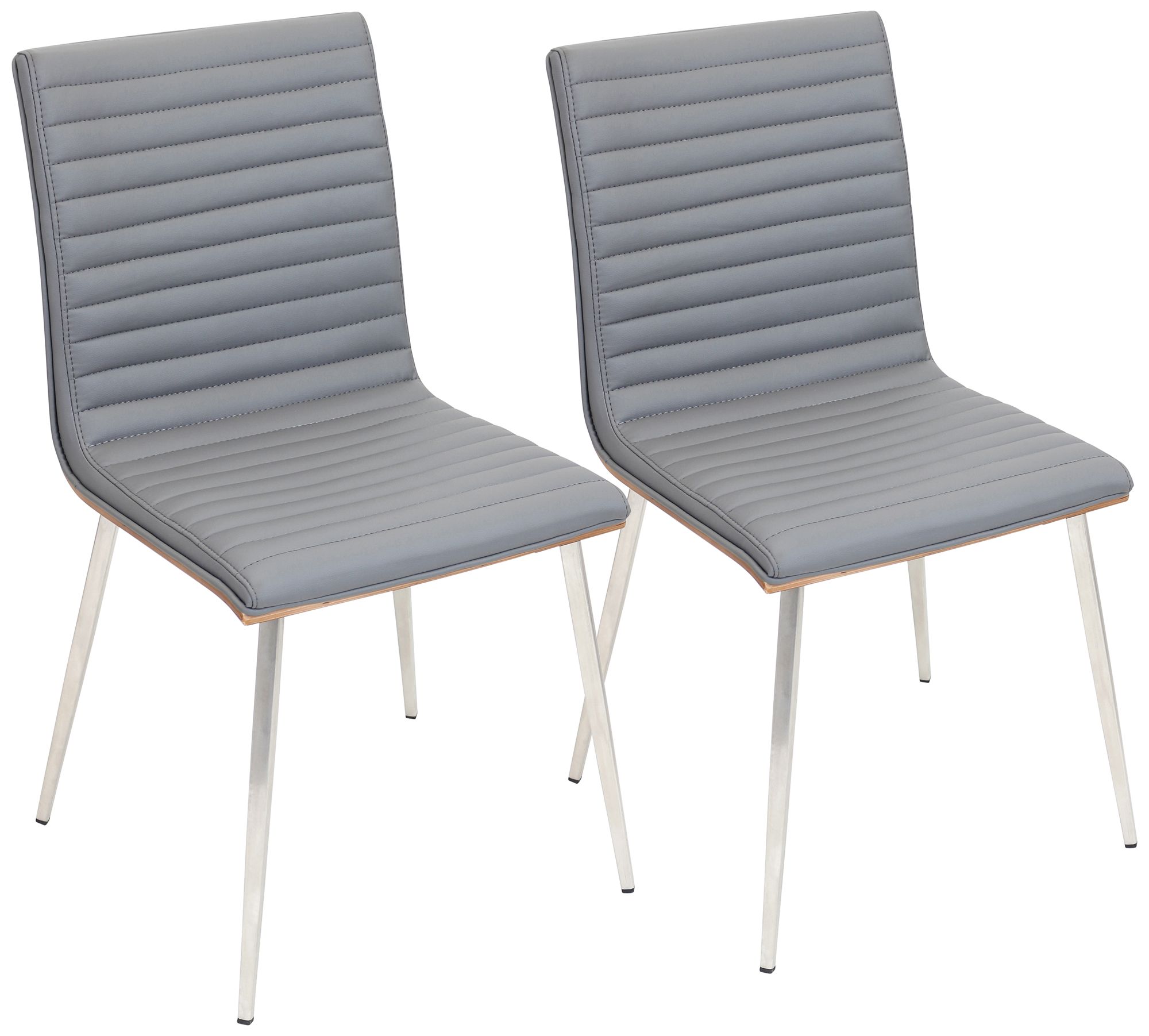 Mason Tufted Gray Faux Leather Swivel Dining Chairs Set of 2 918T0