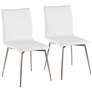 Mason White Faux Leather Swivel Dining Chairs Set of 2