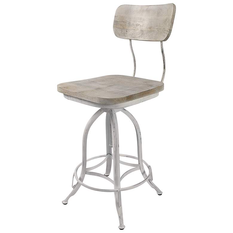 Image 1 Mason Whitewash Adjustable Barstool