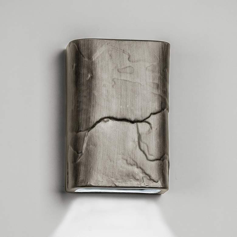 Image 1 Masons-select-12-inch-high-ceramic-pewter-up/down-LED-outdoor-wall-light