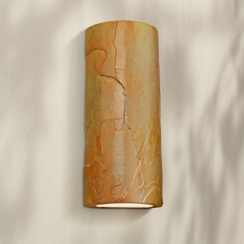 Image 1 Masons Select 17" High Jade Ceramic LED Outdoor Wall Light