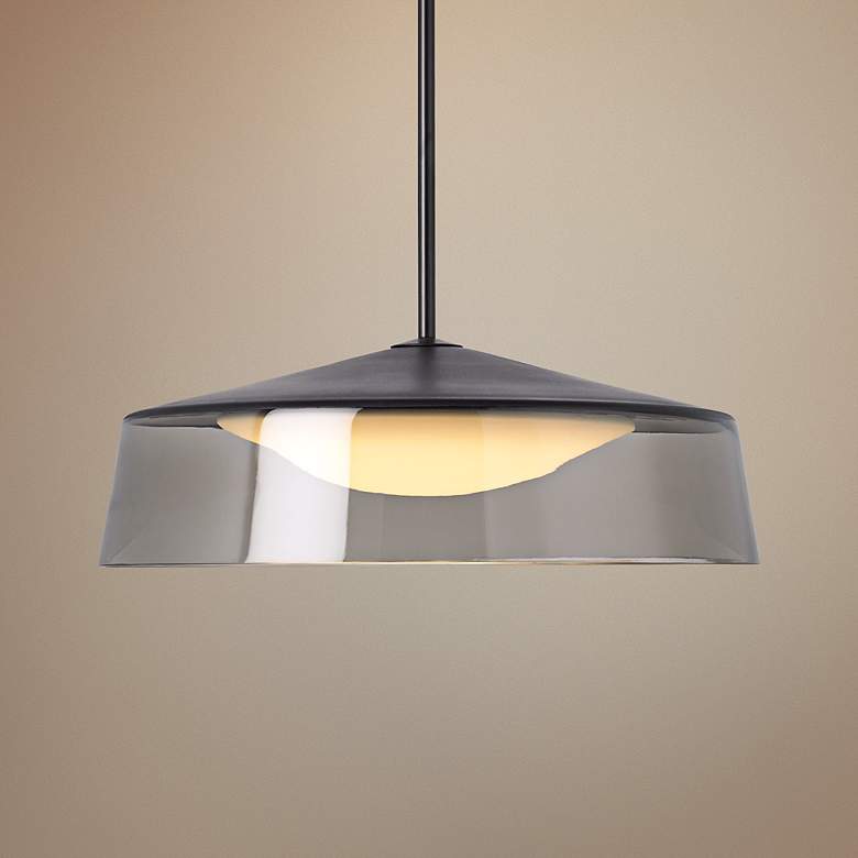 Image 1 Masque Grande 18" Wide Smoke Pendant Light