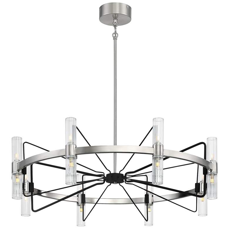Image 2 Mass Transit 35" Wide Brushed Nickel 16-Light Chandelier