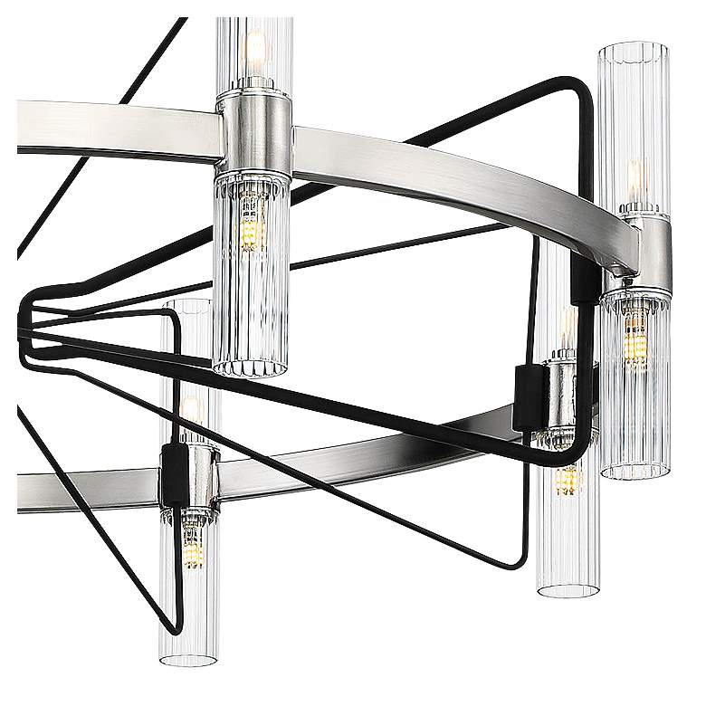 Image 3 Mass Transit 35" Wide Brushed Nickel 16-Light Chandelier more views