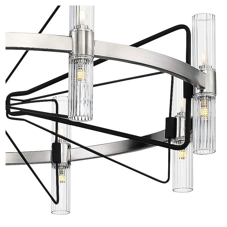 Image 3 Mass Transit 35 inch Wide Brushed Nickel 16-Light Chandelier more views