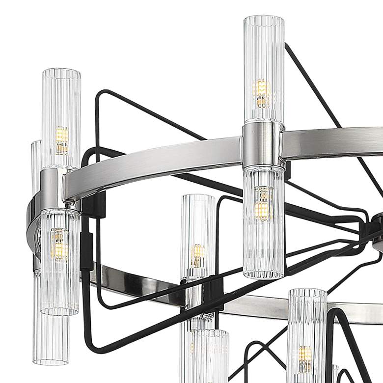Image 4 Mass Transit 35" Wide Brushed Nickel 30-Light LED Pendant more views
