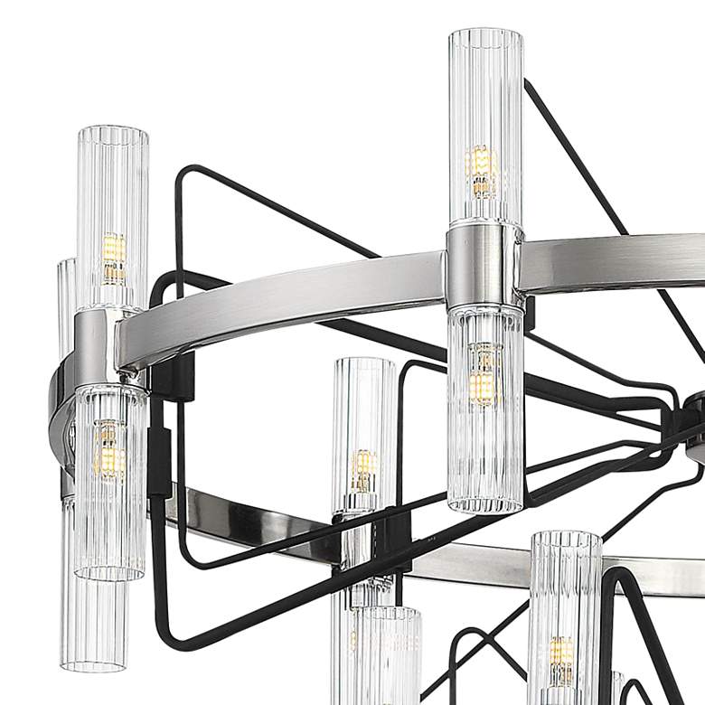 Image 4 Mass Transit 35 inch Wide Brushed Nickel 30-Light LED Pendant more views