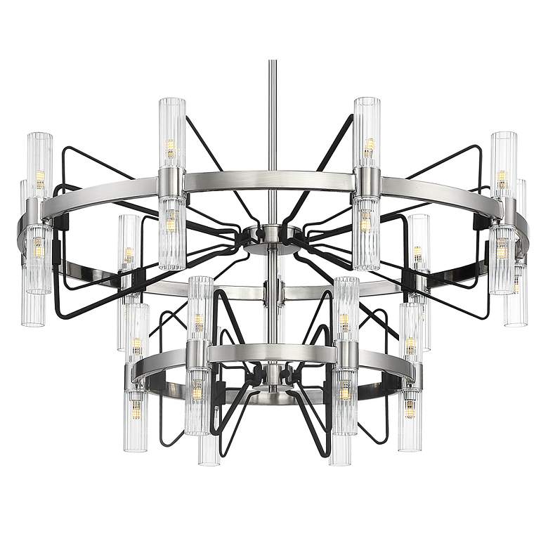 Image 5 Mass Transit 35" Wide Brushed Nickel 30-Light LED Pendant more views
