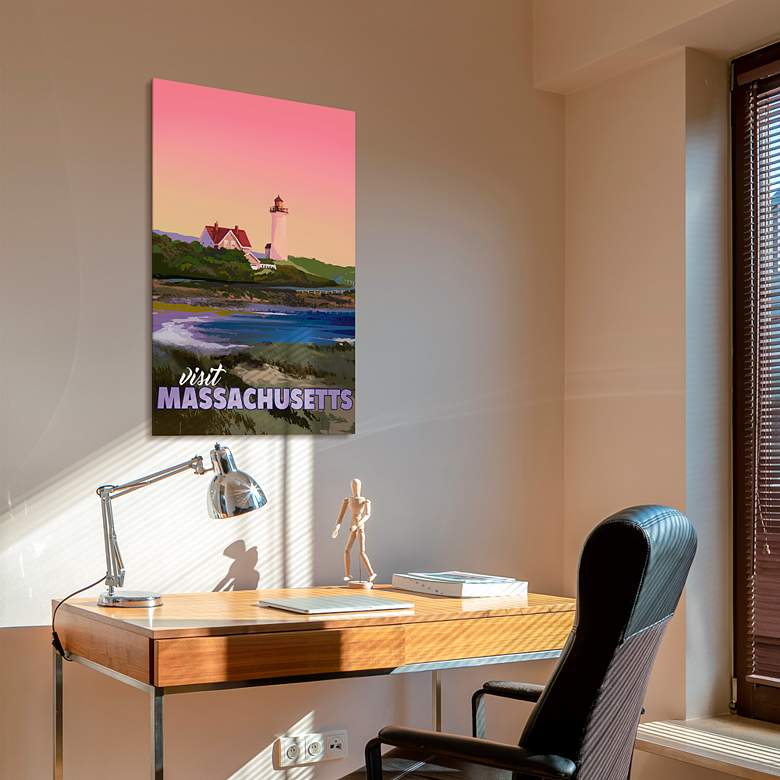 Image 4 Massachusetts Mornings 24" x 36" Printed Glass Wall Art more views