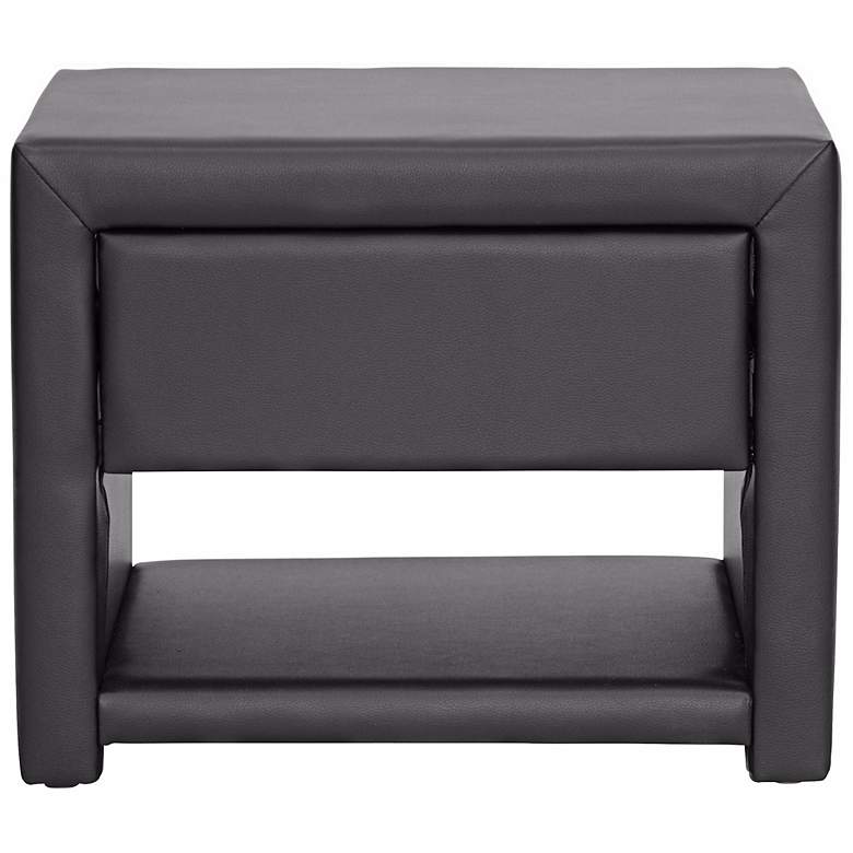Image 3 Massey 19 1/2 inch Wide Black Upholstered Modern Nightstand more views
