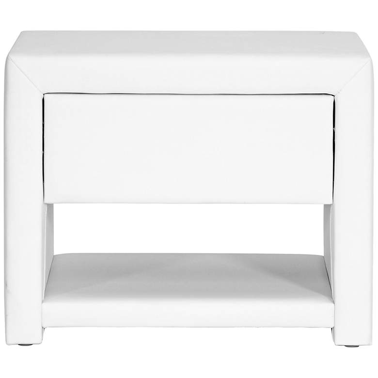Image 1 Massey White Upholstered Modern Nightstand