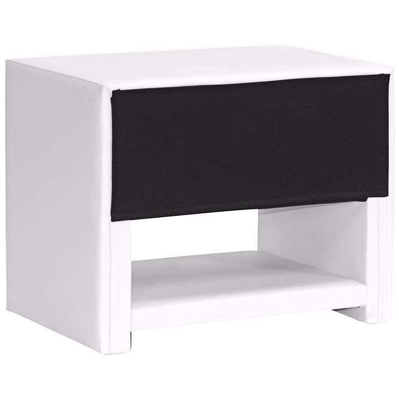 Image 3 Massey White Upholstered Modern Nightstand more views