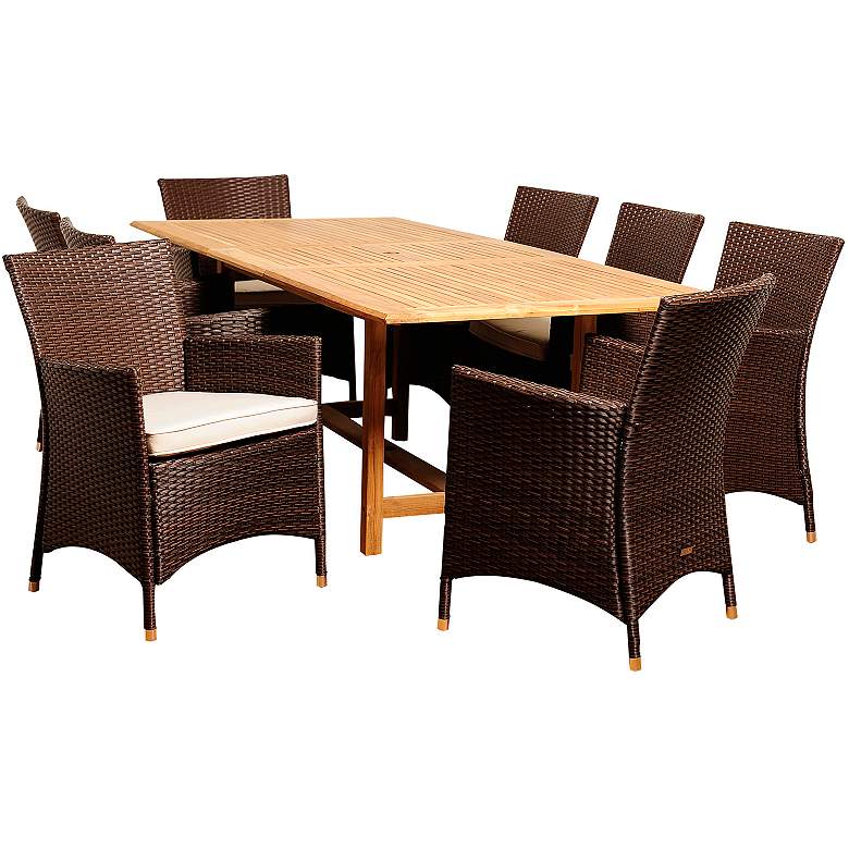 Image 1 Masson Wicker 9-Piece Extendable Patio Dining Set