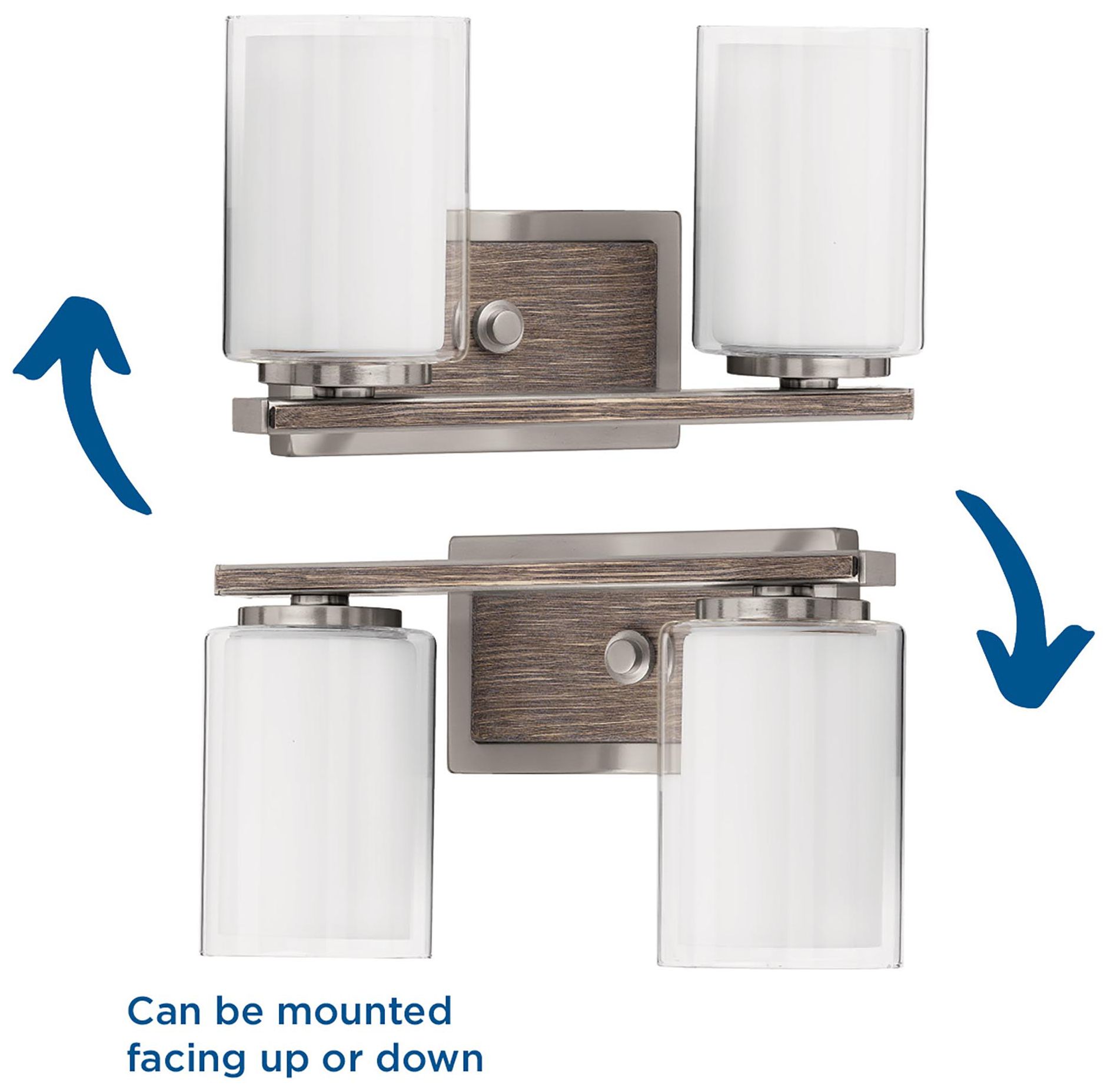 Mast Collection Two-Light Clear Glass Coastal Bath Vanity Light