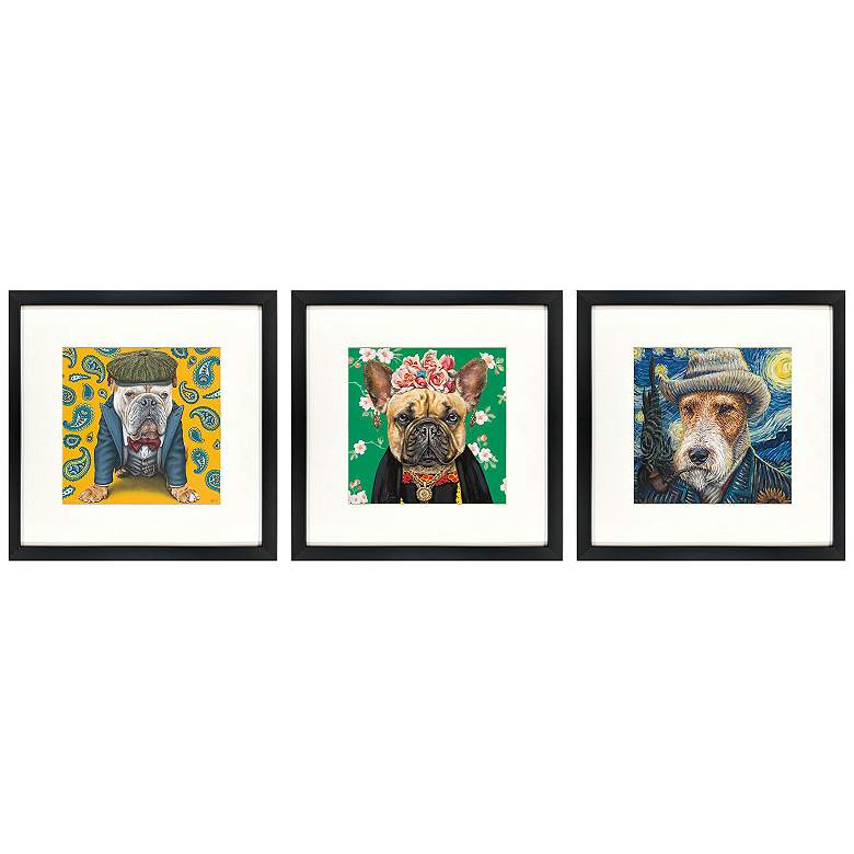 Image 1 Master Dogs I 16"W x 16"H Framed Art - Set of 3