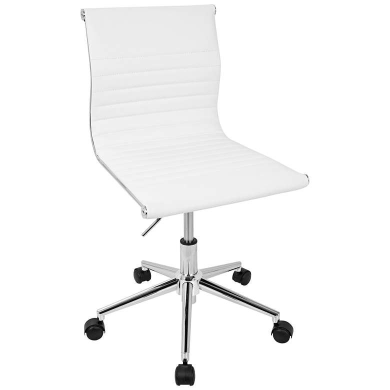 Image 1 Master White Faux Leather Adjustable Task Chair