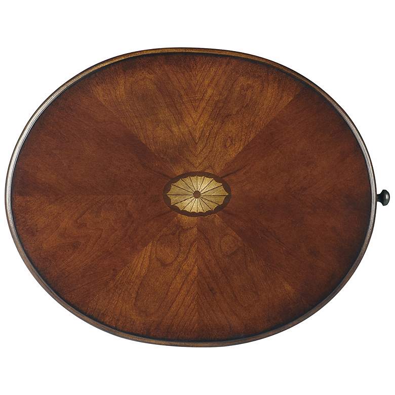 Image 3 Masterpiece 15" Wide Cherry Veneered Hardwood Accent Table more views
