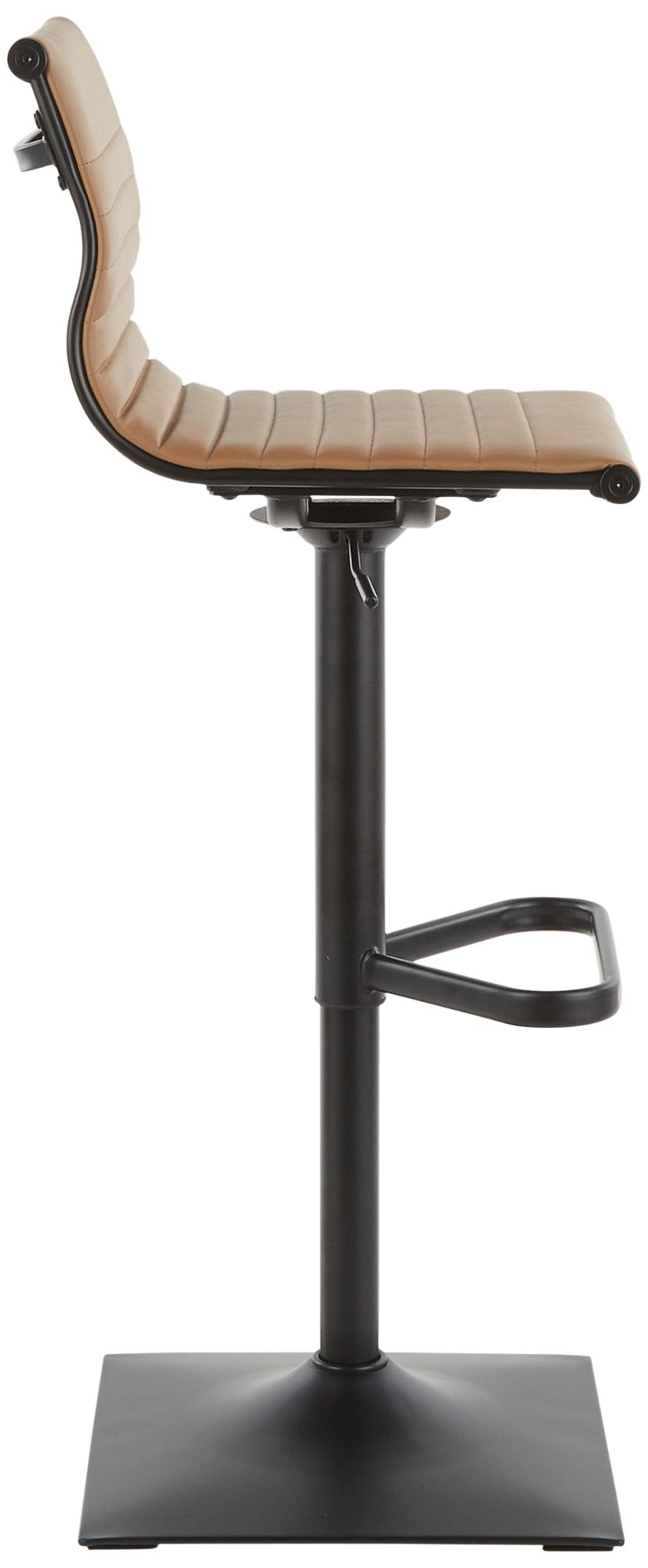 Masters Camel Faux Leather Adjustable Swivel Bar Stool 94T83 Lamps