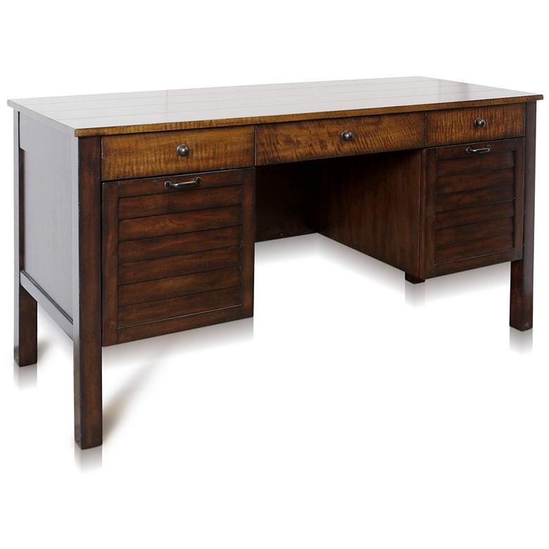 Image 1 Masters - Louvered Desk - Antique Brown