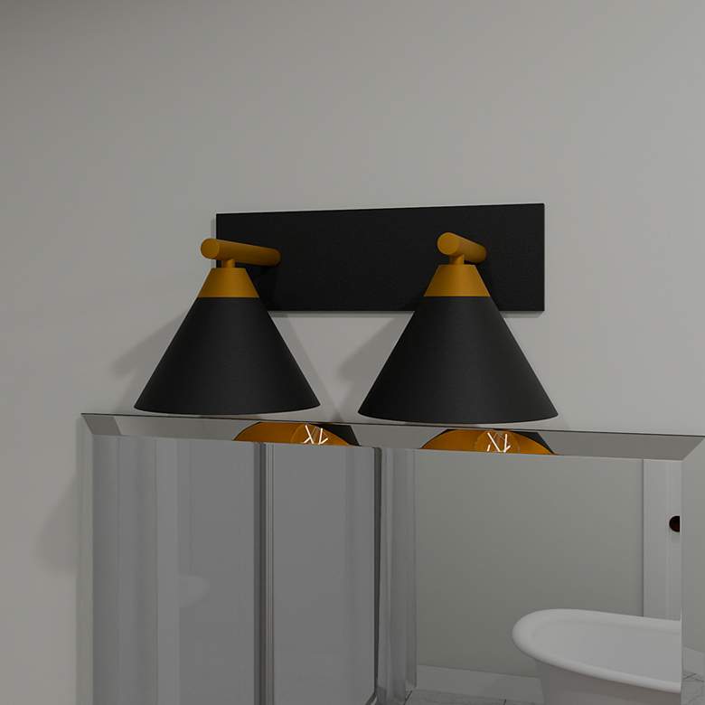 Image 1 Mastro 2-Light Matte Black Bath Light