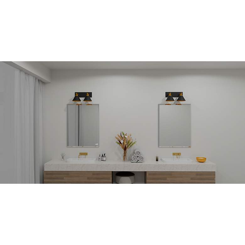 Image 3 Mastro 2-Light Matte Black Bath Light more views