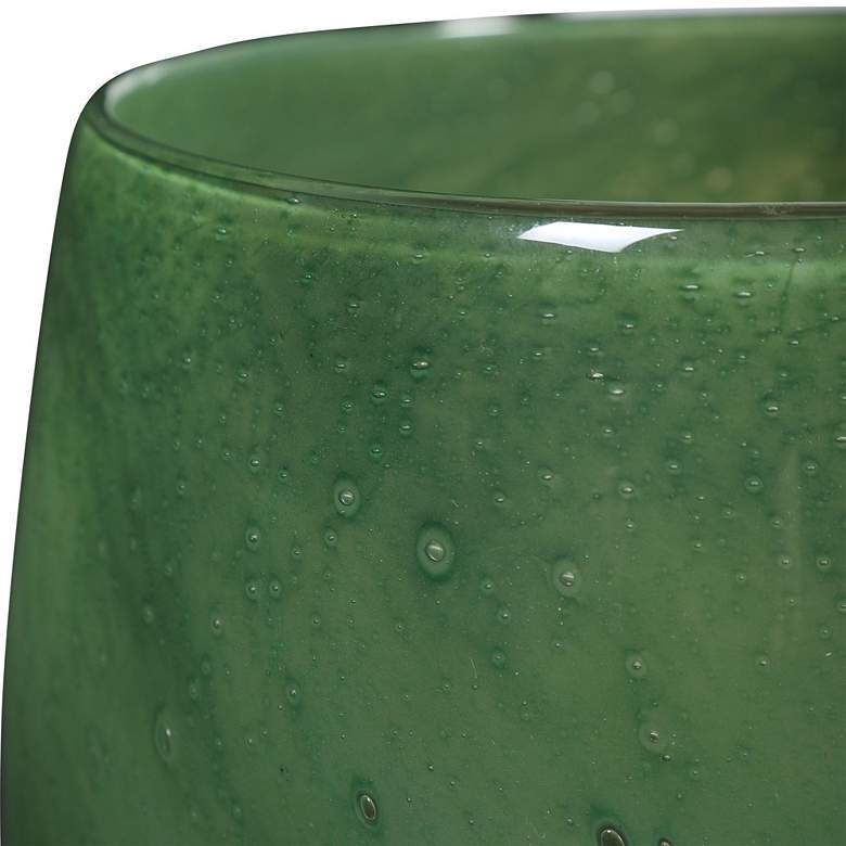 Image 3 Matcha 9 inch High Sage and Moss Green Art Glass Vases Set of 2 more views