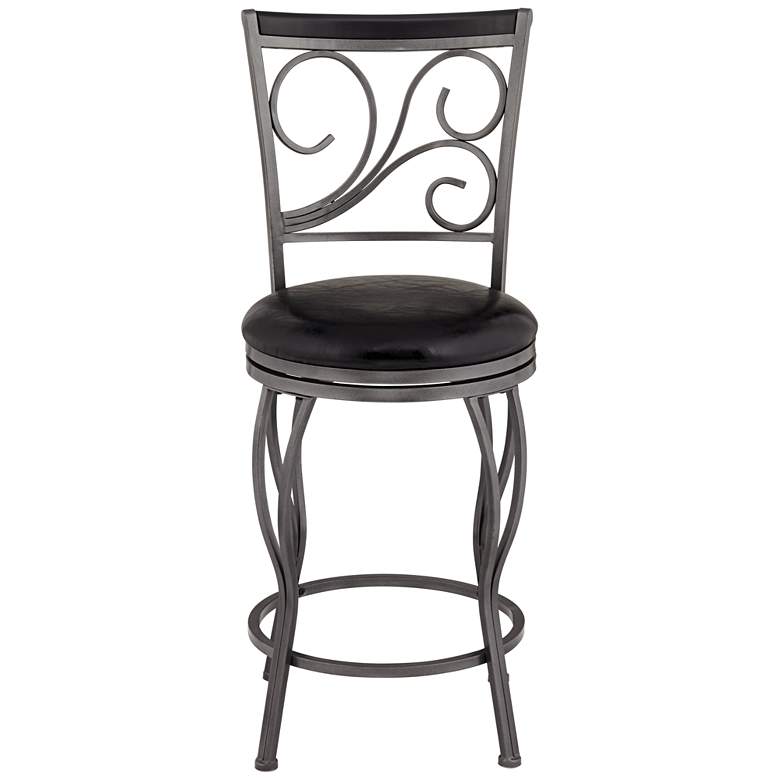 Image 6 Mateo 39 1/2 inch Charcoal Swivel Counter Stools Set of 2 more views