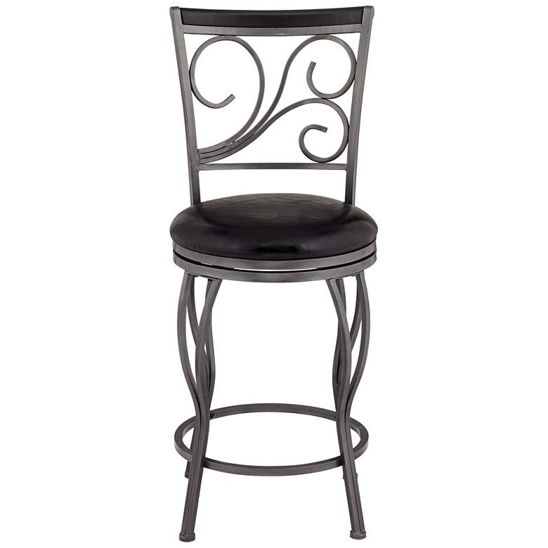 Image 6 Mateo 39 1/2" Charcoal Swivel Counter Stools Set of 2 more views