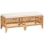 2_Materra 48" Wide Natural Brown Rattan Rectangular Bench