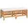 Materra 48" Wide Natural Brown Rattan Rectangular Bench