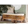 1_Materra 48" Wide Natural Brown Rattan Rectangular Bench