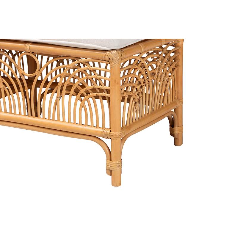 Image 3 Materra 48" Wide Natural Brown Rattan Rectangular Bench more views