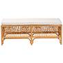 5_Materra 48" Wide Natural Brown Rattan Rectangular Bench more views