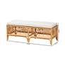 7_Materra 48" Wide Natural Brown Rattan Rectangular Bench more views