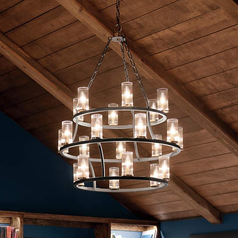 Image 1 Mathias 31 3/4" Wide Olde Bronze 21-Light Ring Chandelier