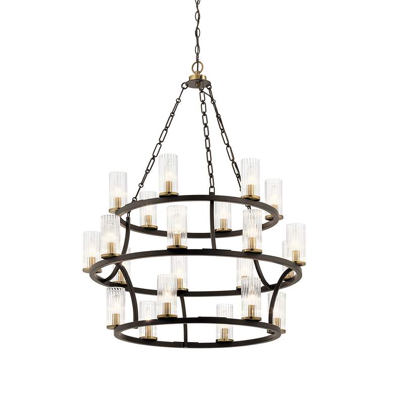 Image 4 Mathias 31 3/4" Wide Olde Bronze 21-Light Ring Chandelier more views