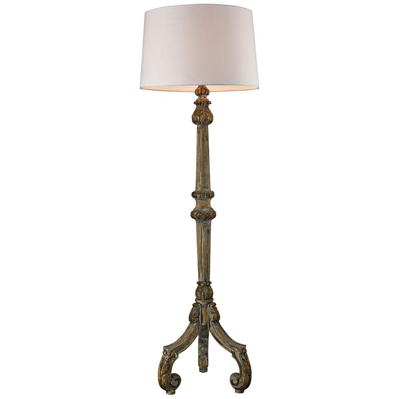 Image 1 Mathilde 63 inch High Aged Woodtone Traditional Floor Lamp