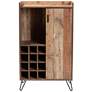 Mathis 19 3/4" Wide Brown Wood 1-Door Wine Storage Cabinet