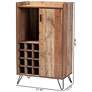 Mathis 19 3/4" Wide Brown Wood 1-Door Wine Storage Cabinet